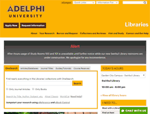 Tablet Screenshot of libraries.adelphi.edu